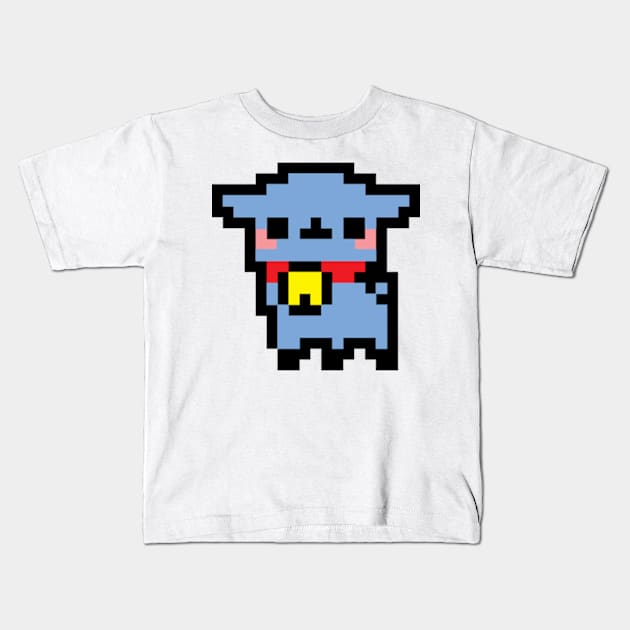 Cute Blue Pixel Lamb Kids T-Shirt by PixelArtPlanet